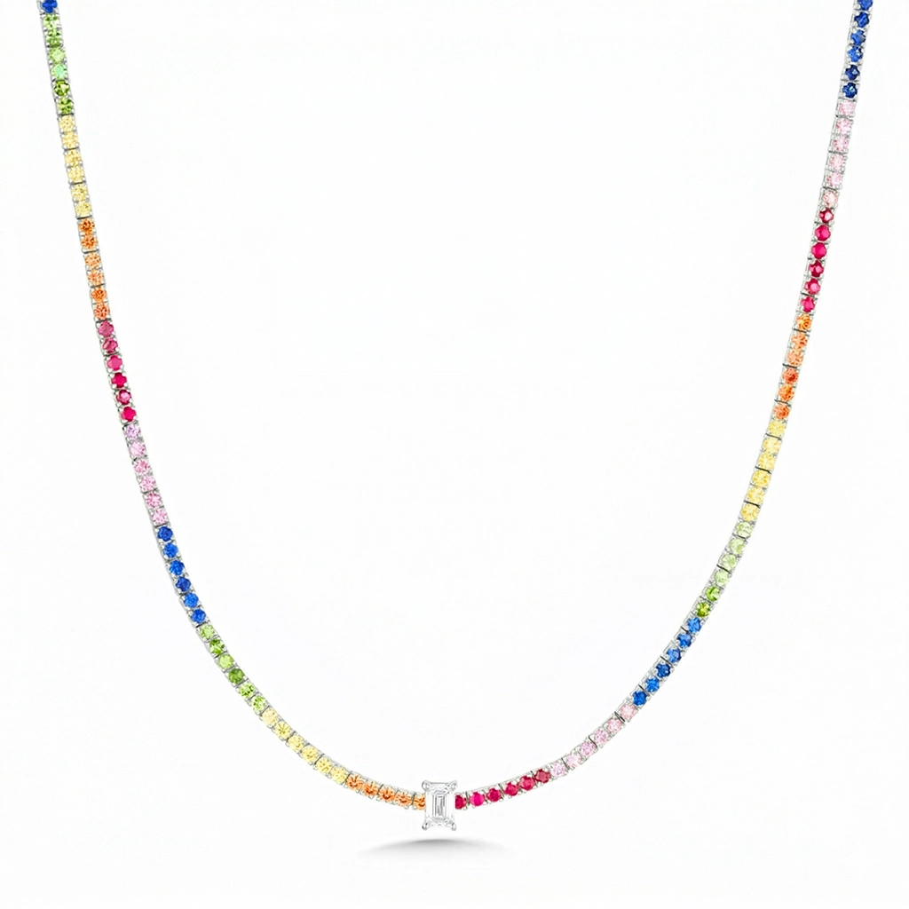 Rainbow Aura Sapphire Pendant