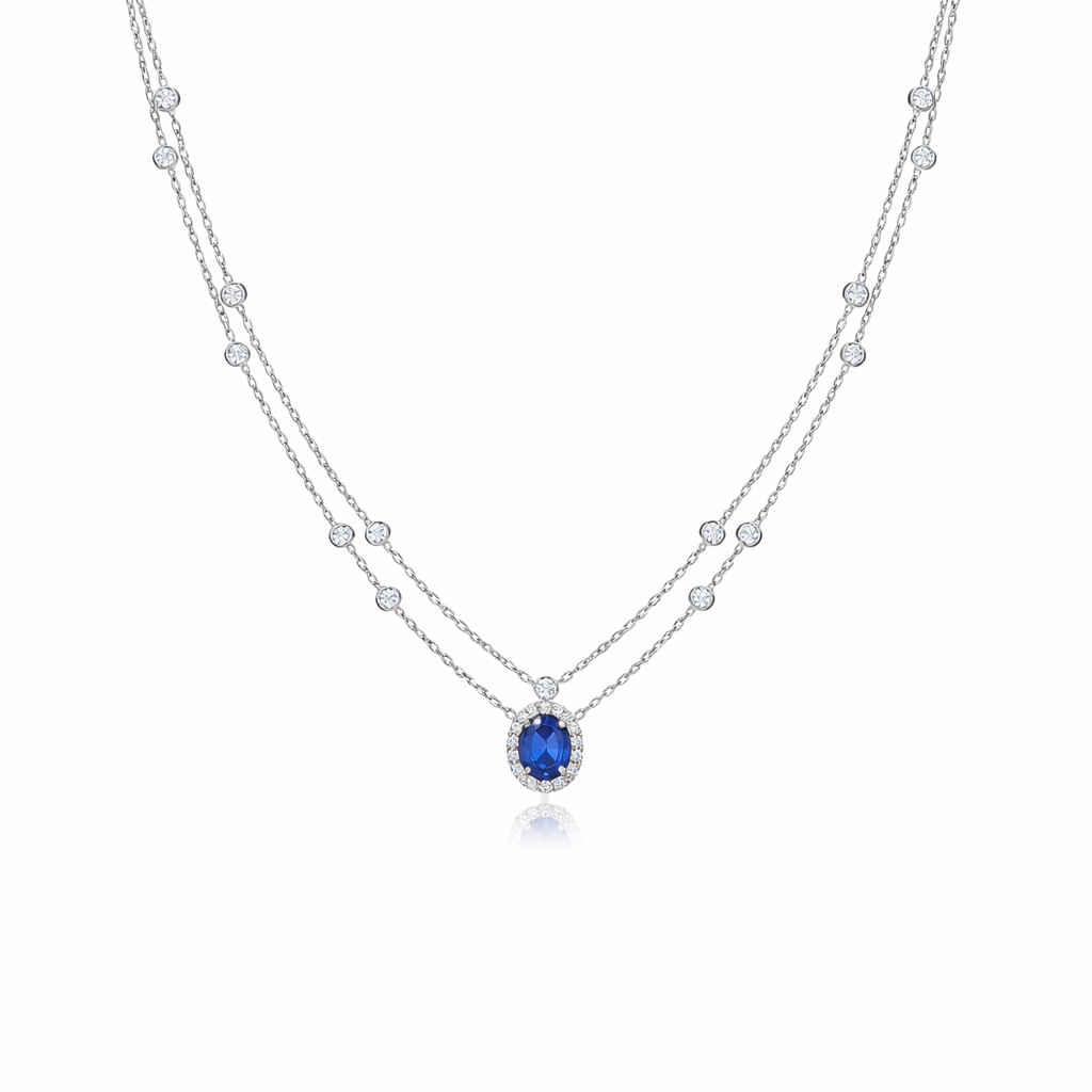 Ocean Flame Oval Spinel Pendant