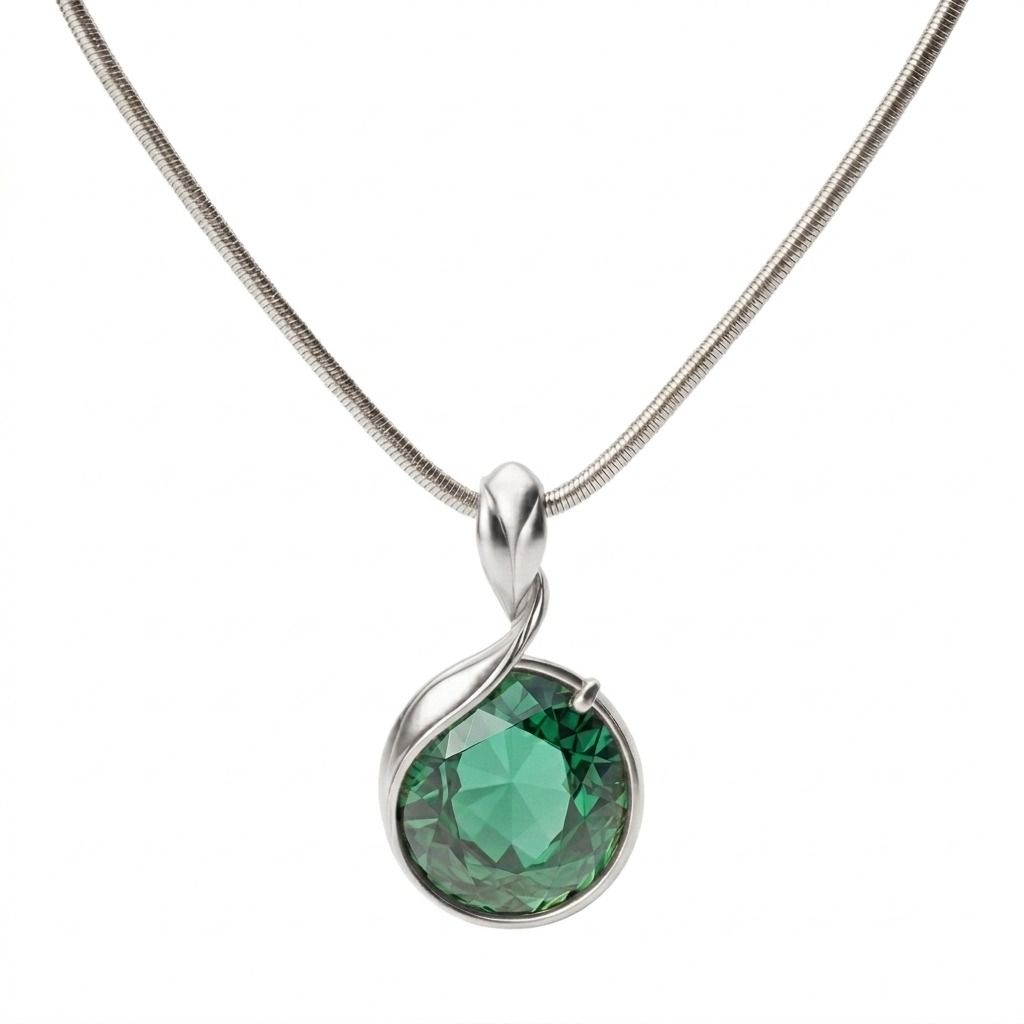PP0037S Emerald Spark Zircon Pendant