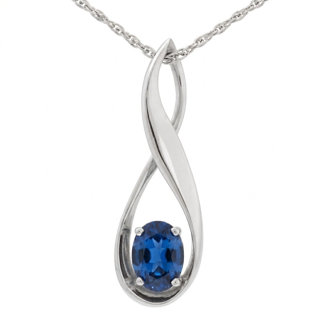 PP0038S Ocean Oval Sapphire Pendant
