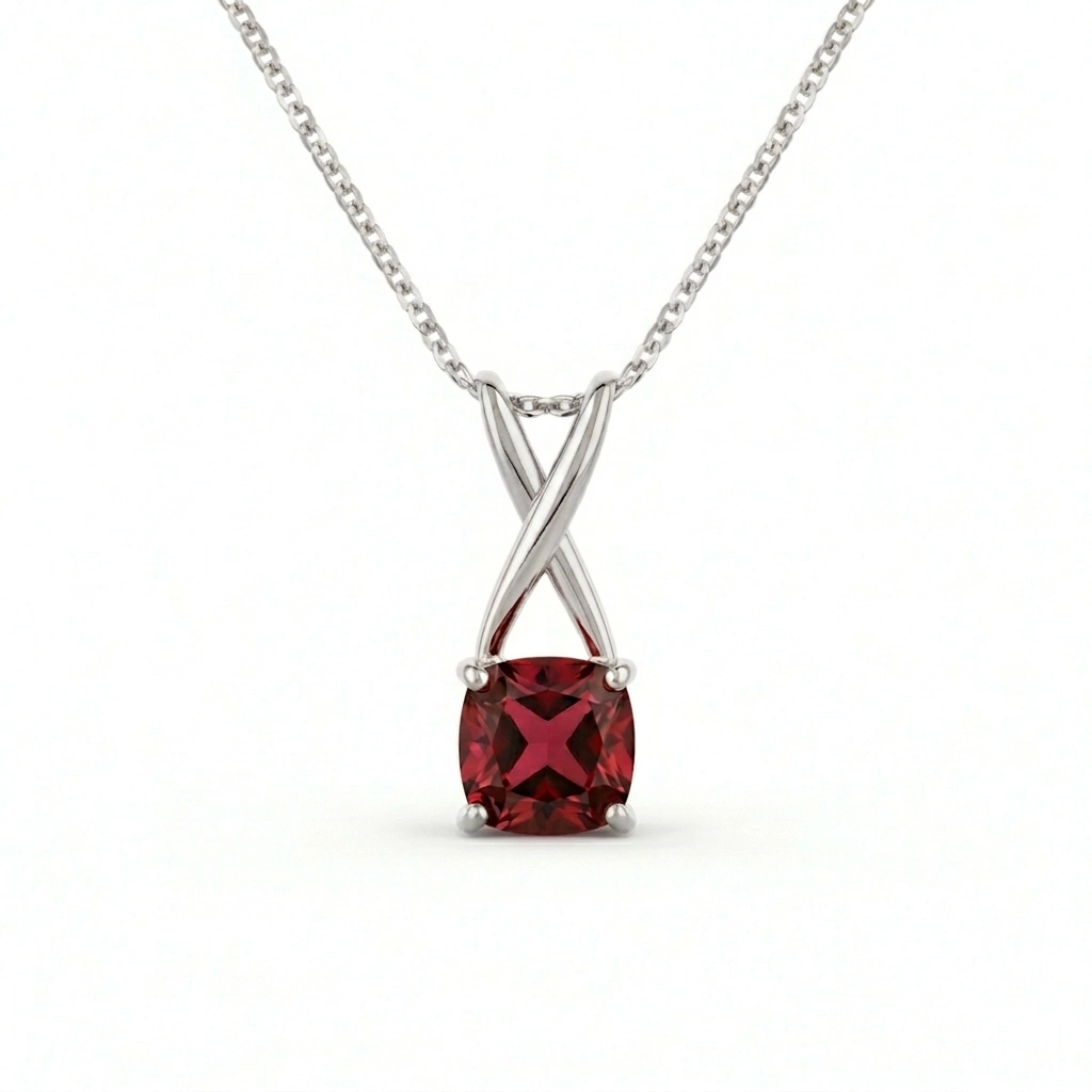 PP0039S Princess Flame Garnet Pendant