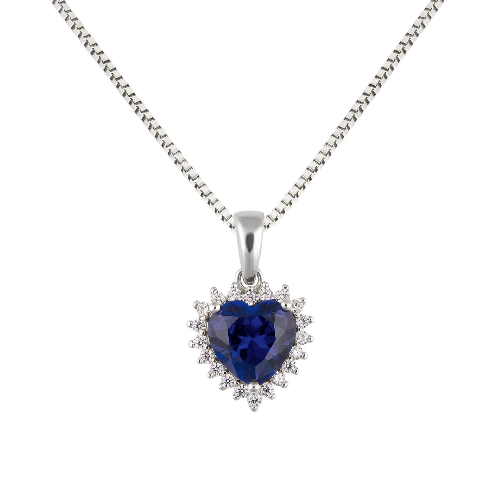 PP004S Heart Ocean Sapphire Pendant