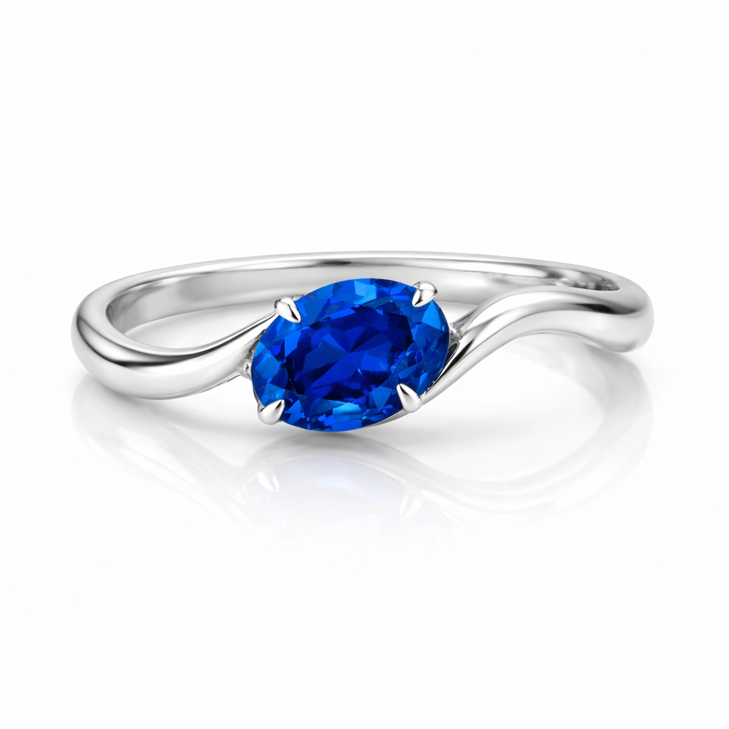 PR014S Ocean Oval Sapphire Ring