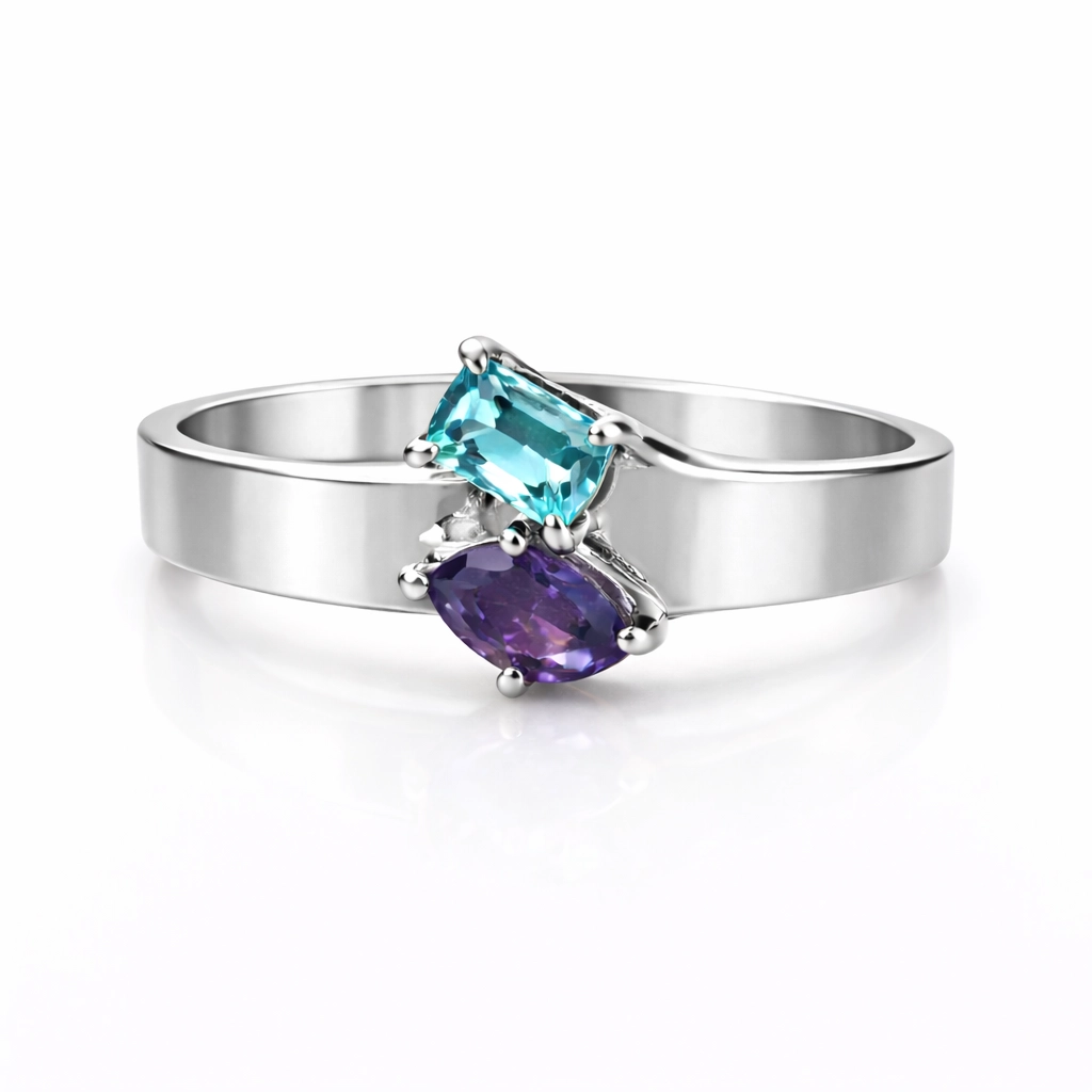 PR020S Ice Blue Radiant Ring