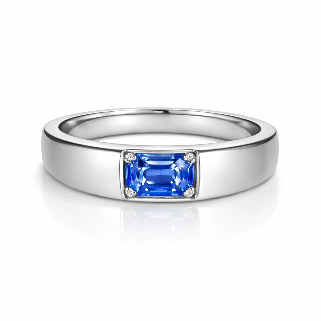PR021S Radiant Royal Sapphire Ring