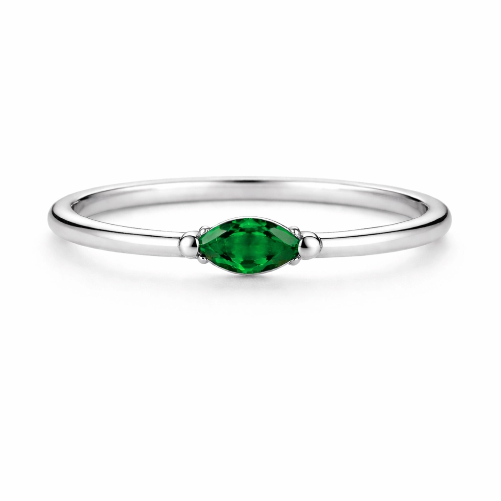 PR046S Marquise Green Zircon Ring